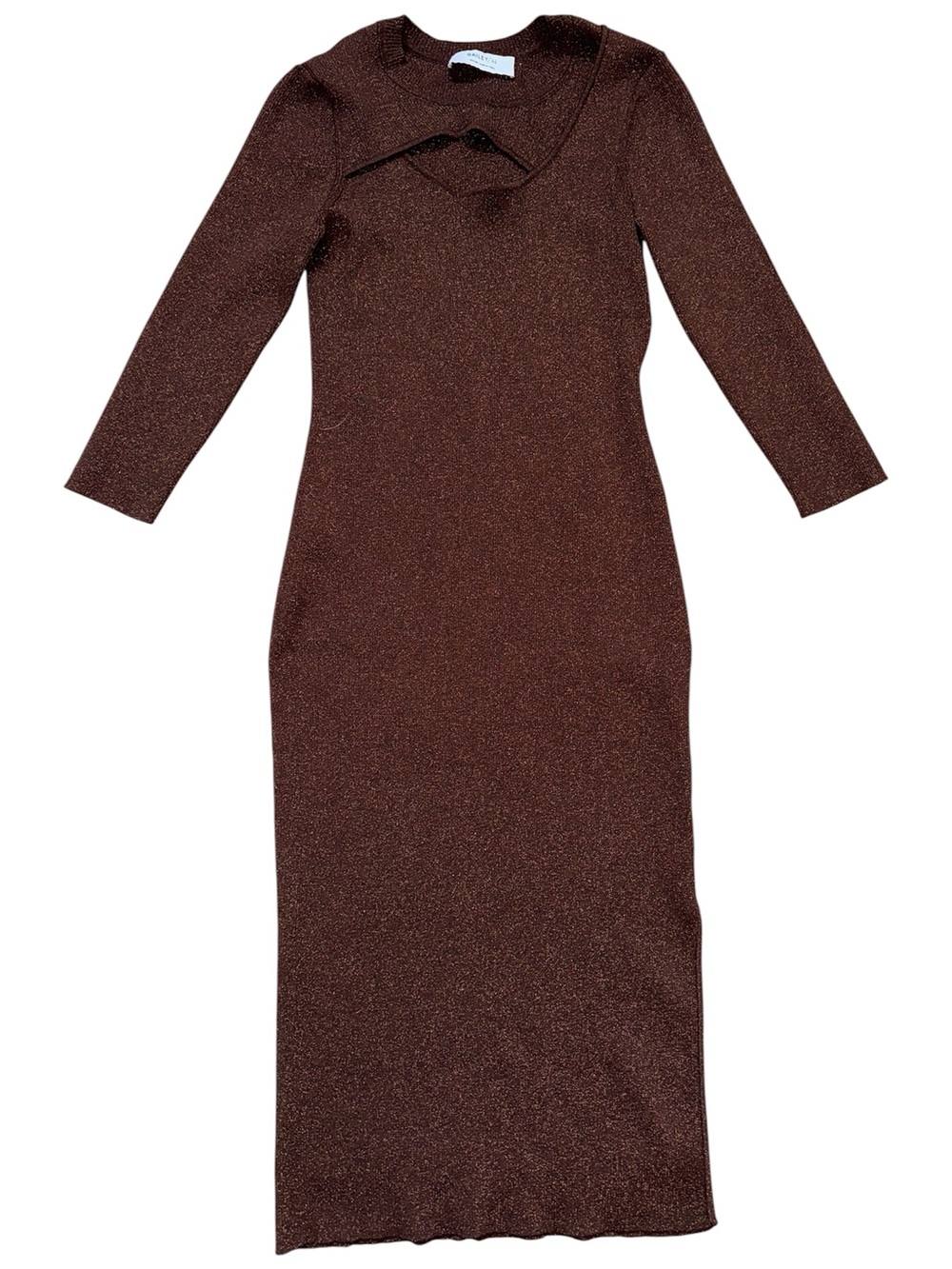 Bailey/44 Metallic Knit Maxi Dress – Brown – Size M Like new